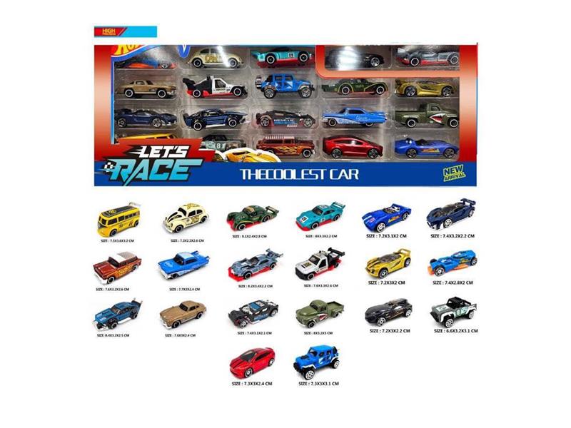 20PCS METAL SLIDING CAR